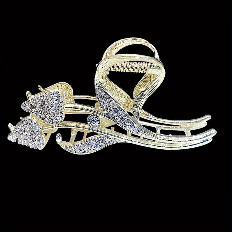 Jasmine Alloy Hair Claw Back Head Claw Rhinestone Jewelry Hair Accessories