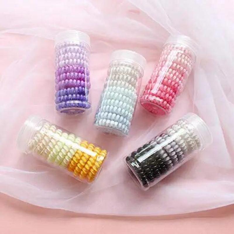 10pcs Rubber Spiral Hair Ties Elastic Hair Bands No Crease Coil