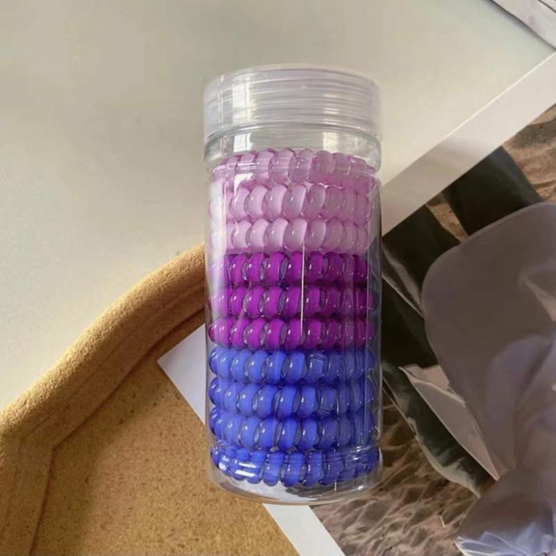 10pcs Rubber Spiral Hair Ties Elastic Hair Bands No Crease Coil