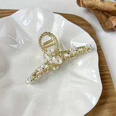 Flower Decor Hair Claw Banana Clip Hairgrip Non Slip Accessory