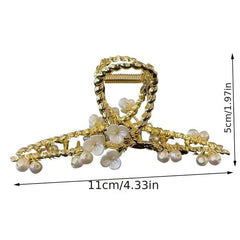 Flower Decor Hair Claw Banana Clip Hairgrip Non Slip Accessory