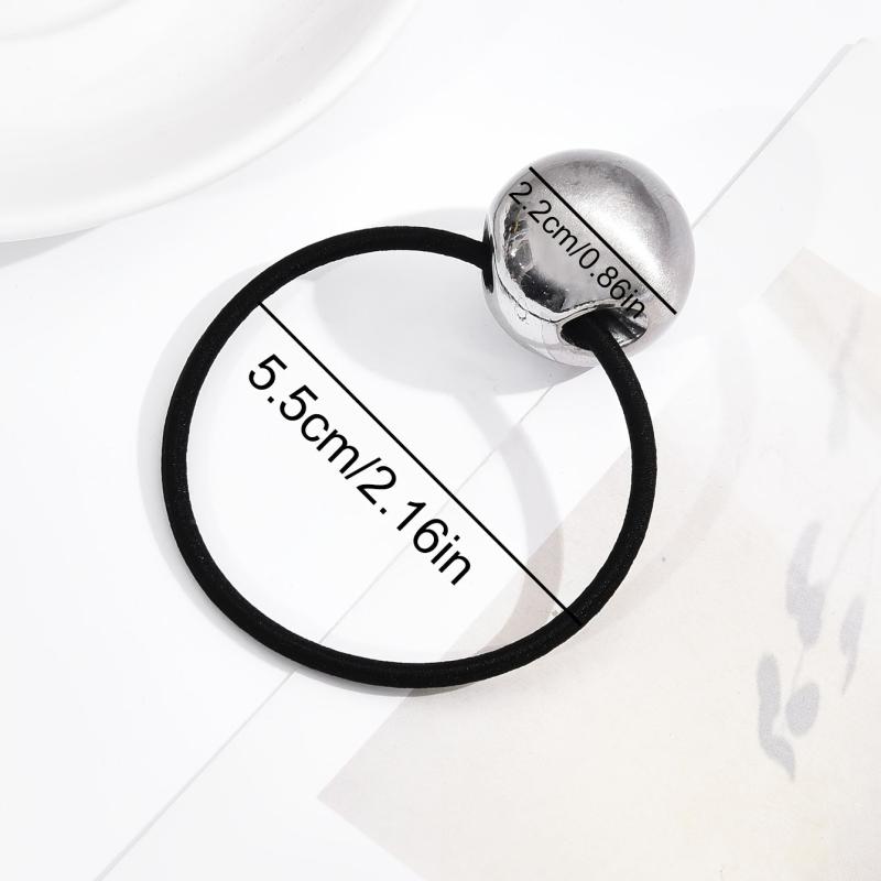 Minimalist Ball Decor Hair Tie Elastic Ponytail Holder Hair Styling Accessory