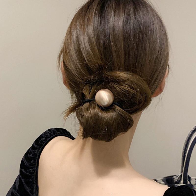 Minimalist Ball Decor Hair Tie Elastic Ponytail Holder Hair Styling Accessory