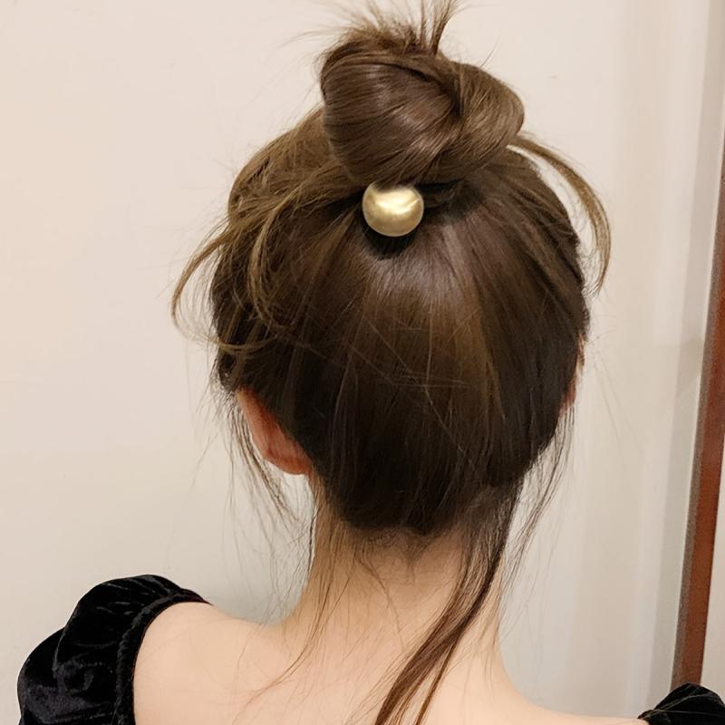 Minimalist Ball Decor Hair Tie Elastic Ponytail Holder Hair Styling Accessory