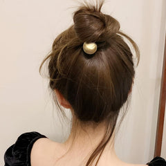 Minimalist Ball Decor Hair Tie Elastic Ponytail Holder Hair Styling Accessory