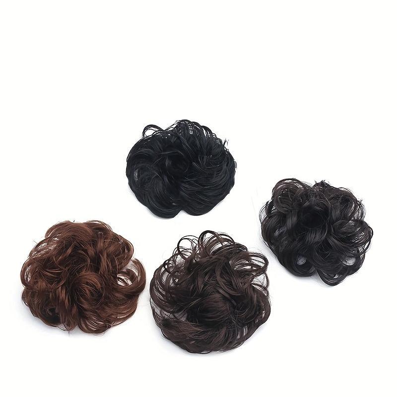 Fluffy Wigs Hair Tie Bun Scrunchie Hair Accessories Women's