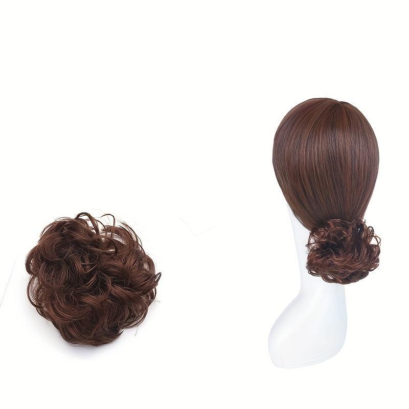 Fluffy Wigs Hair Tie Bun Scrunchie Hair Accessories Women's