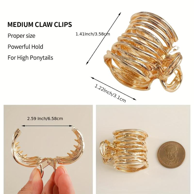 Metal Hair Claw Clips Small Claw Clips For High Ponytail Women