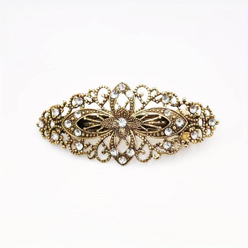 Silvery Four Leaf Clover Hair Clip French Barrette Women Hair Accessorie