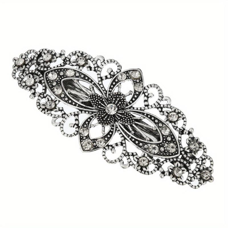 Silvery Four Leaf Clover Hair Clip French Barrette Women Hair Accessorie