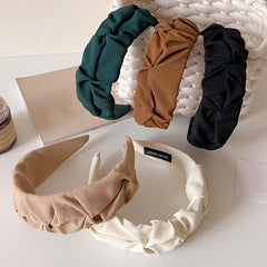 Wide Knot Hairbands Braided Ruched Hair Bands For Women's