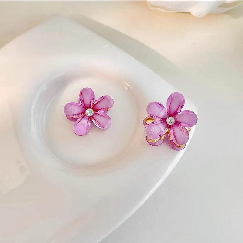 5pcs Crystal Flower Rhinestone Hair Claw Clip Strong Hold Grip Hair Accessories