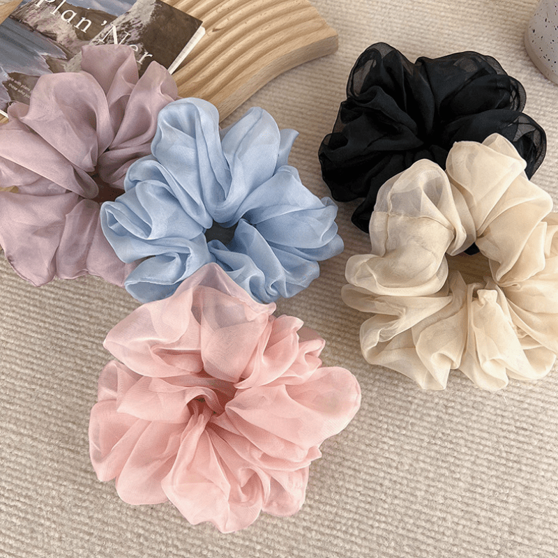 Organza Hair Scrunchies Soft Oversize Mesh Scrunchie