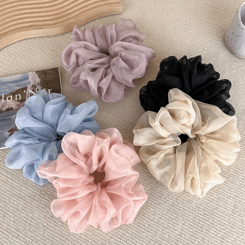Organza Hair Scrunchies Soft Oversize Mesh Scrunchie