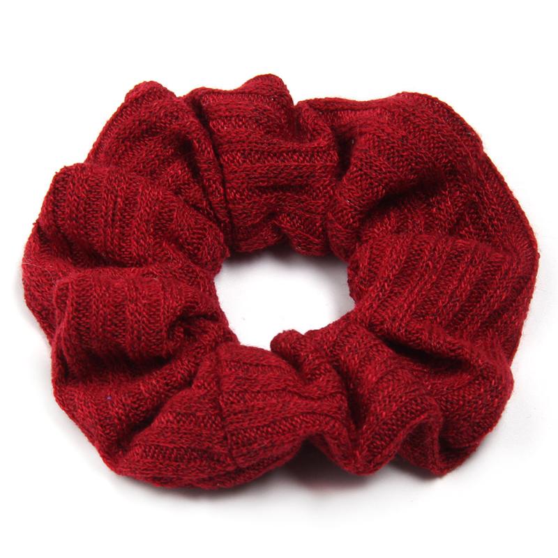 Knit Solid Elastic Scrunchie For Women Girls Sleep Soft Sc...
