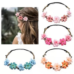 6pcs Flower Wreath Hair Band Boho Hair Accessories