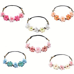 6pcs Flower Wreath Hair Band Boho Hair Accessories