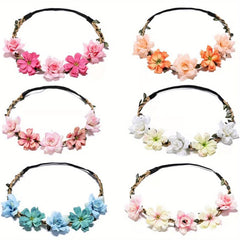 6pcs Flower Wreath Hair Band Boho Hair Accessories