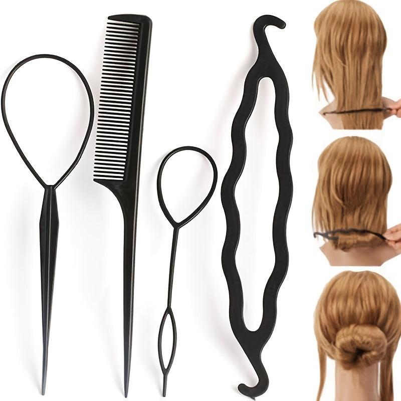 Hair Styling Set Comb Loop Braid Accessories Ponytail Maker Hairpin DIY Tools