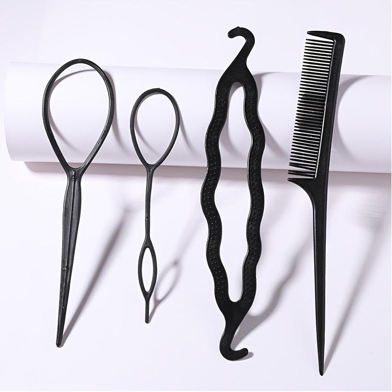 Hair Styling Set Comb Loop Braid Accessories Ponytail Maker Hairpin DIY Tools