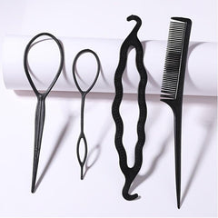 Hair Styling Set Comb Loop Braid Accessories Ponytail Maker Hairpin DIY Tools