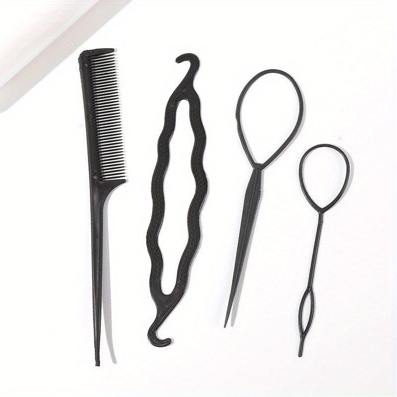 Hair Styling Set Comb Loop Braid Accessories Ponytail Maker Hairpin DIY Tools