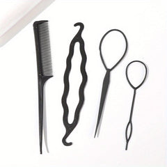 Hair Styling Set Comb Loop Braid Accessories Ponytail Maker Hairpin DIY Tools