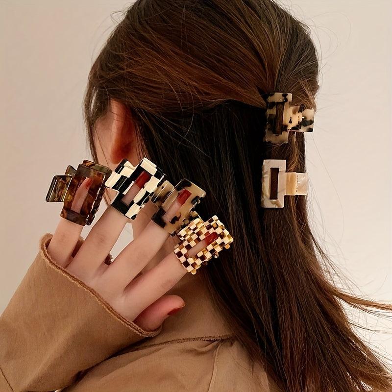 Acetate Square Hollow Hair Claw Ponytail Shark Claw Hair Accessories