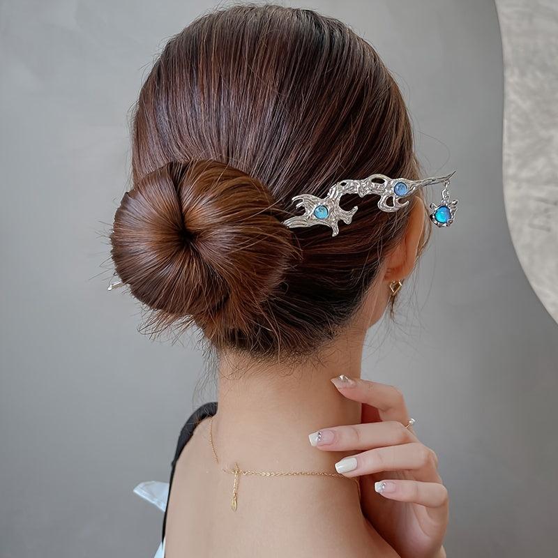 Moonstone Hairpin Metal Hairpin Buckle Retro Gift For Her
