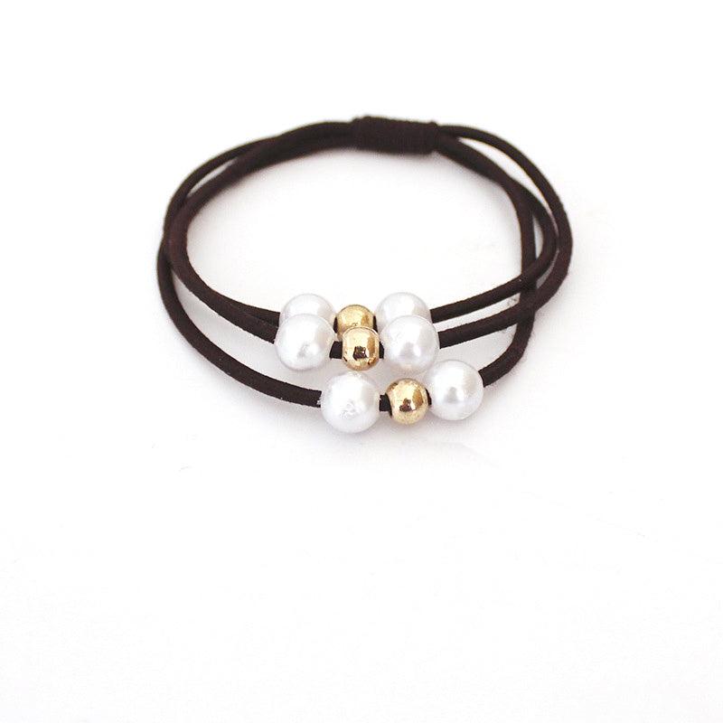 10pcs Faux Pearl Hair Ties Elastic Hair Bands Ropes Hair Elastics Scrunchies