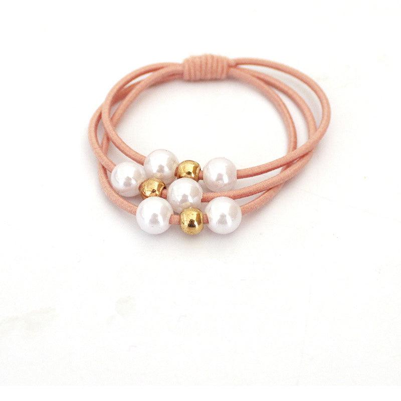 10pcs Faux Pearl Hair Ties Elastic Hair Bands Ropes Hair Elastics Scrunchies
