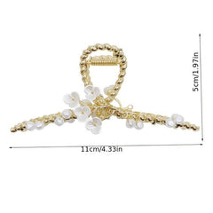 Large Metal Golden Flower Hair Claw Clips