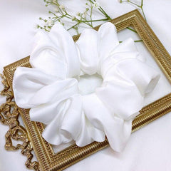 Oversized Satin Chiffon Hair Tie Multicolor Solid Large Hair Tie