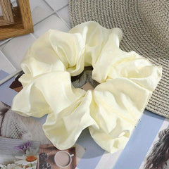 Oversized Satin Chiffon Hair Tie Multicolor Solid Large Hair Tie