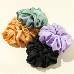 Oversized Satin Chiffon Hair Tie Multicolor Solid Large Hair Tie