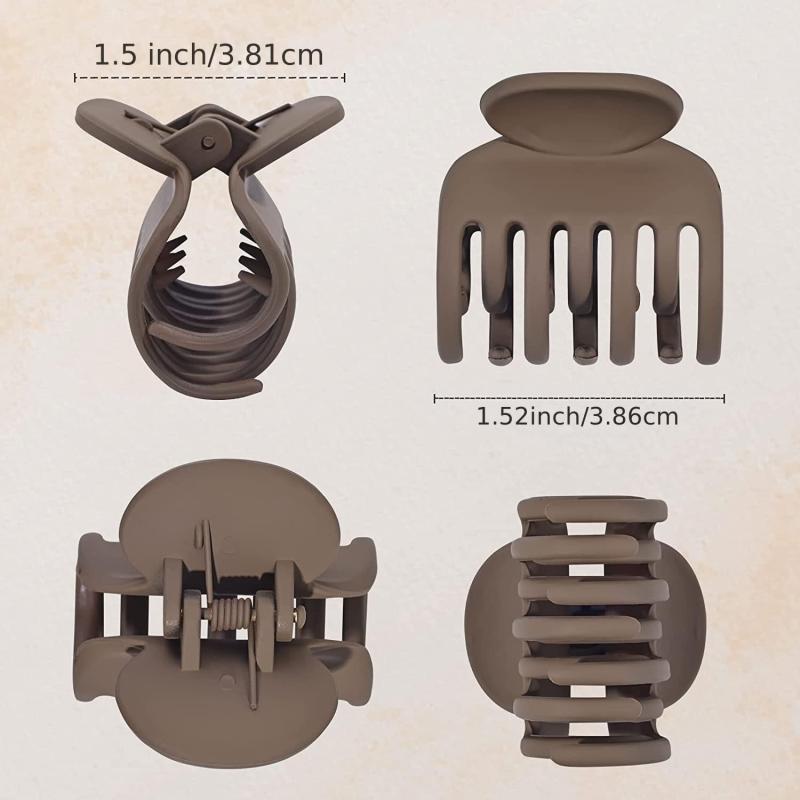 4pcs Matte Hair Claw for Thin Hair Non-slip Short Hair Accessories