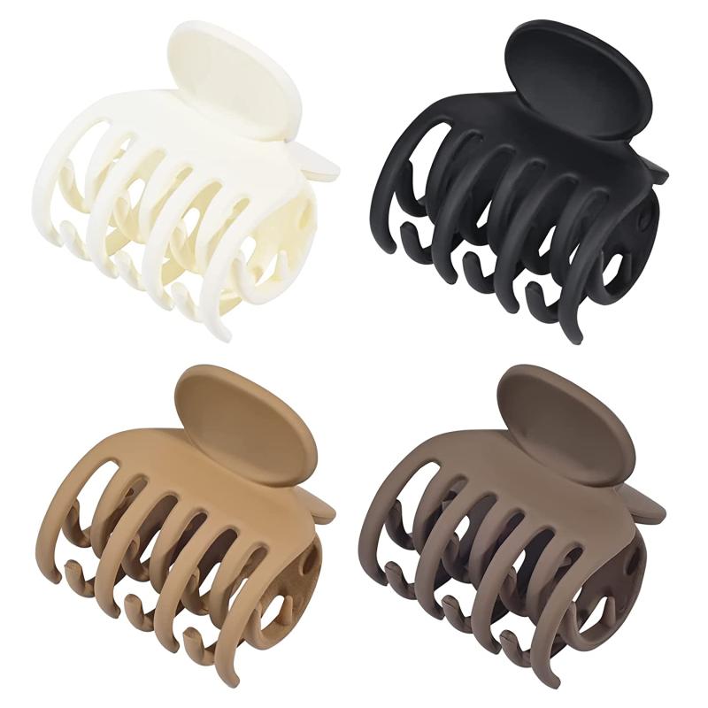 4pcs Matte Hair Claw for Thin Hair Non-slip Short Hair Accessories