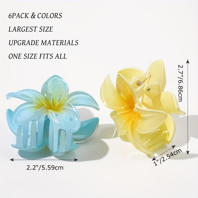 6 PCS Flower Hair Claw For Women Girls Kids Non-slip Hair Accessories