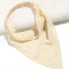 Daisy Print Headband Chiffon Scarf Hair Accessories