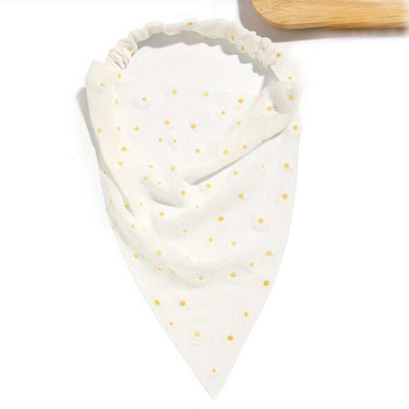 Daisy Print Headband Chiffon Scarf Hair Accessories