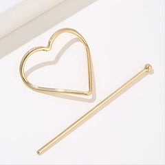 Copper Heart Barrette Hair Jewelry Gift For Her