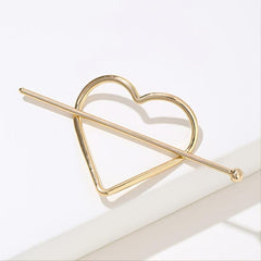 Copper Heart Barrette Hair Jewelry Gift For Her