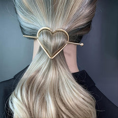 Copper Heart Barrette Hair Jewelry Gift For Her
