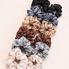 12pcs Silky Satin Scrunchies Large Scrunchies Colorful Hair Accessories