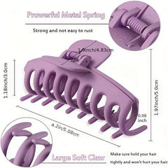 6pcs Matte Hair Claw Large Nonslip Shark Claw Strong Hold Thick Hair