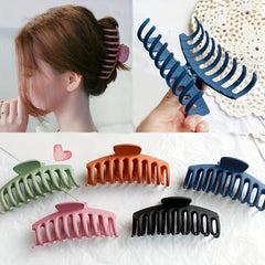 6pcs Matte Hair Claw Large Nonslip Shark Claw Strong Hold Thick Hair