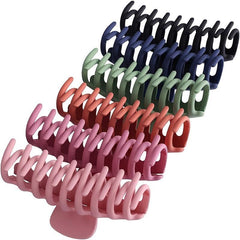 6pcs Matte Hair Claw Large Nonslip Shark Claw Strong Hold Thick Hair