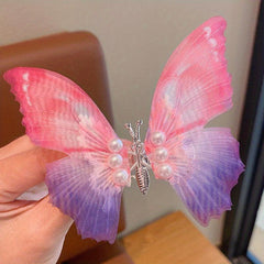 Y2K Butterfly Faux Pearl Hair Clip Head Jewelry