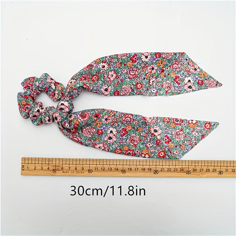 Polka Dot Print Scarf Scrunchie Hair Tie Hair Rope Ponytail Holder