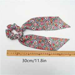 Polka Dot Print Scarf Scrunchie Hair Tie Hair Rope Ponytail Holder